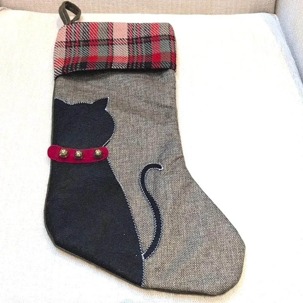Giftcraft Cat Christmas Stocking NWT